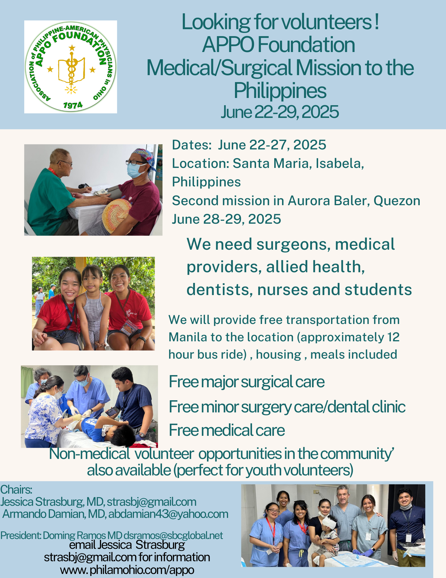 Information on next APPO Medical and Surgical Mission June 22-29, 2025